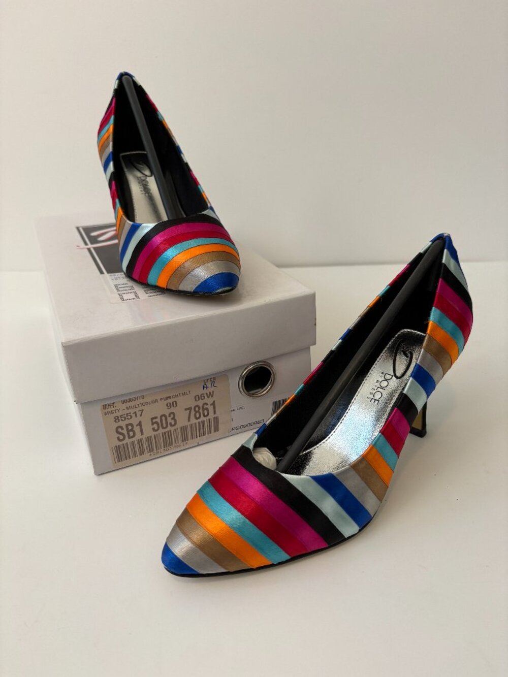 Vintage Dolce by Myers Misty Striped Heels 6 Wide
